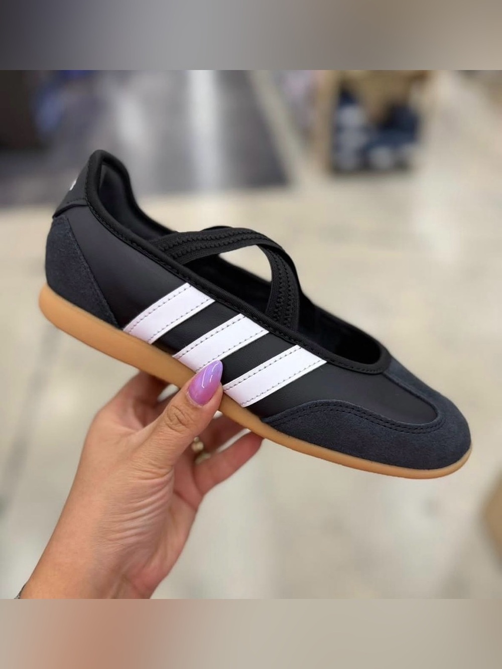 adidas Black and White barreada Mary Jane Style Sneakers